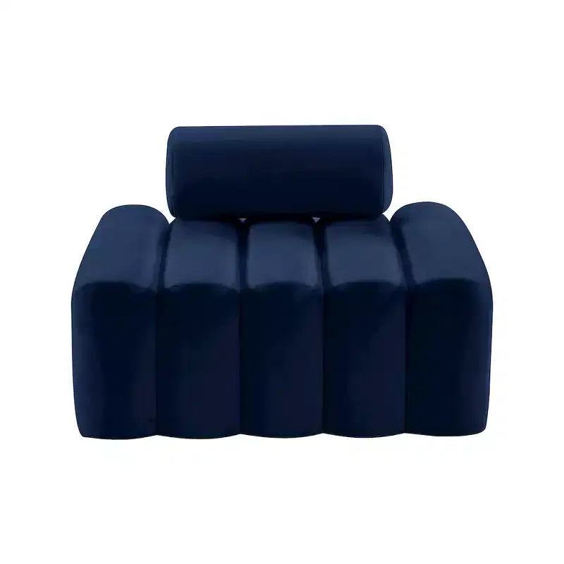 Fauteuil d'appoint en velours avec capitonnage profond, design contemporain sans accoudoirs