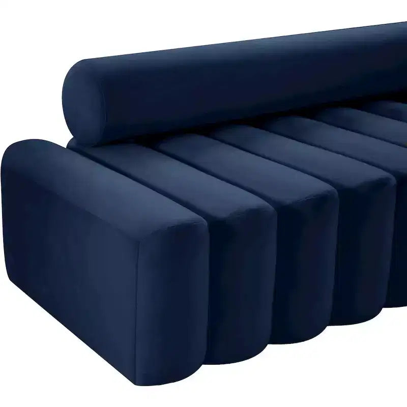 Fauteuil d'appoint en velours avec capitonnage profond, design contemporain sans accoudoirs