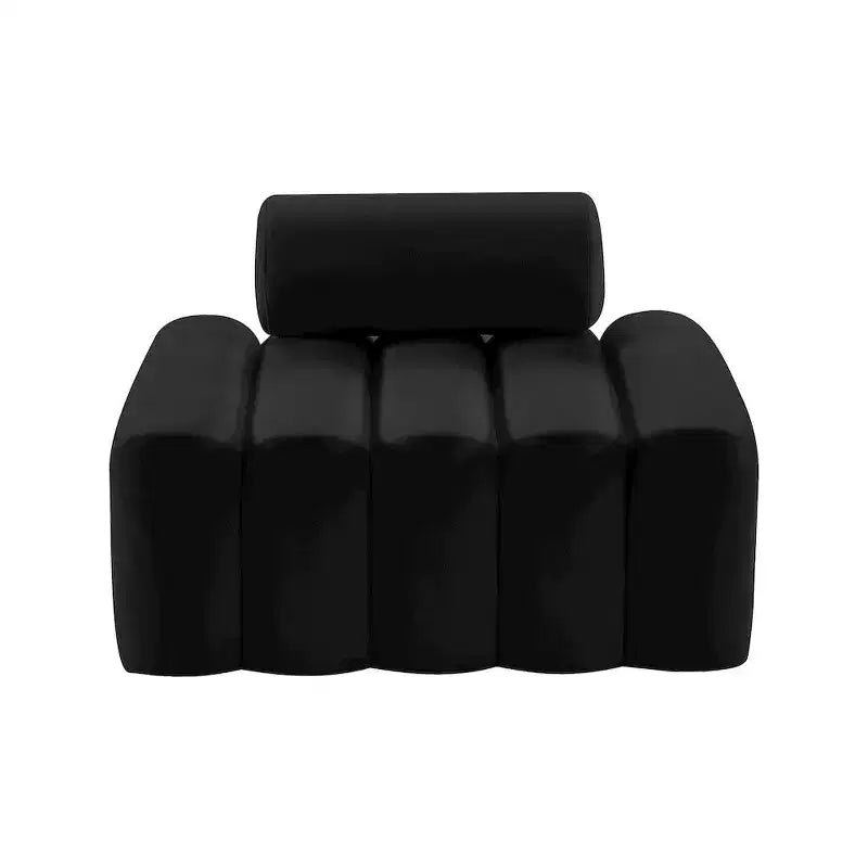 Fauteuil d'appoint en velours avec capitonnage profond, design contemporain sans accoudoirs