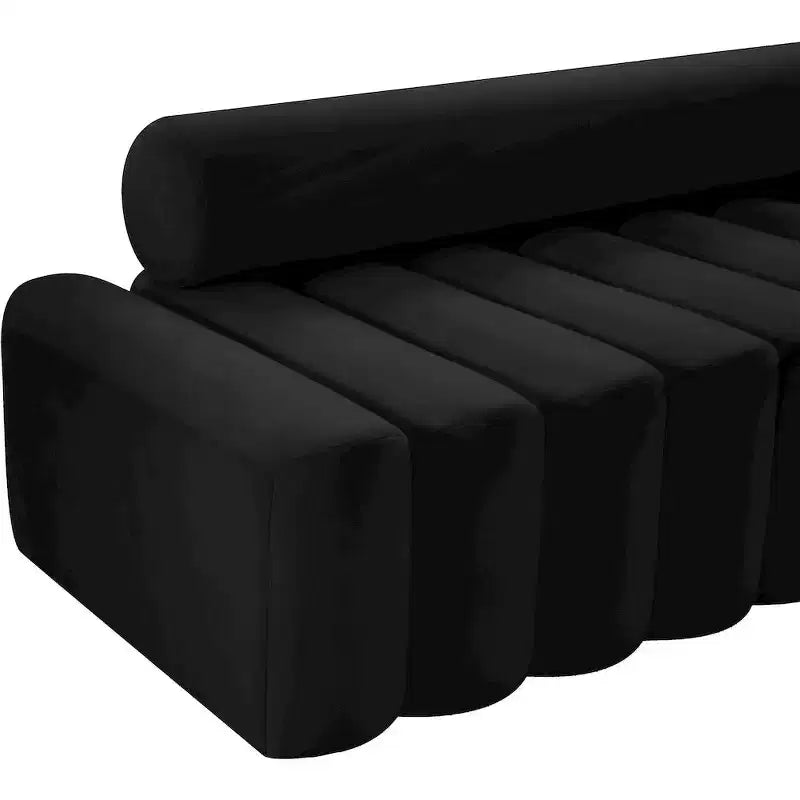 Fauteuil d'appoint en velours avec capitonnage profond, design contemporain sans accoudoirs