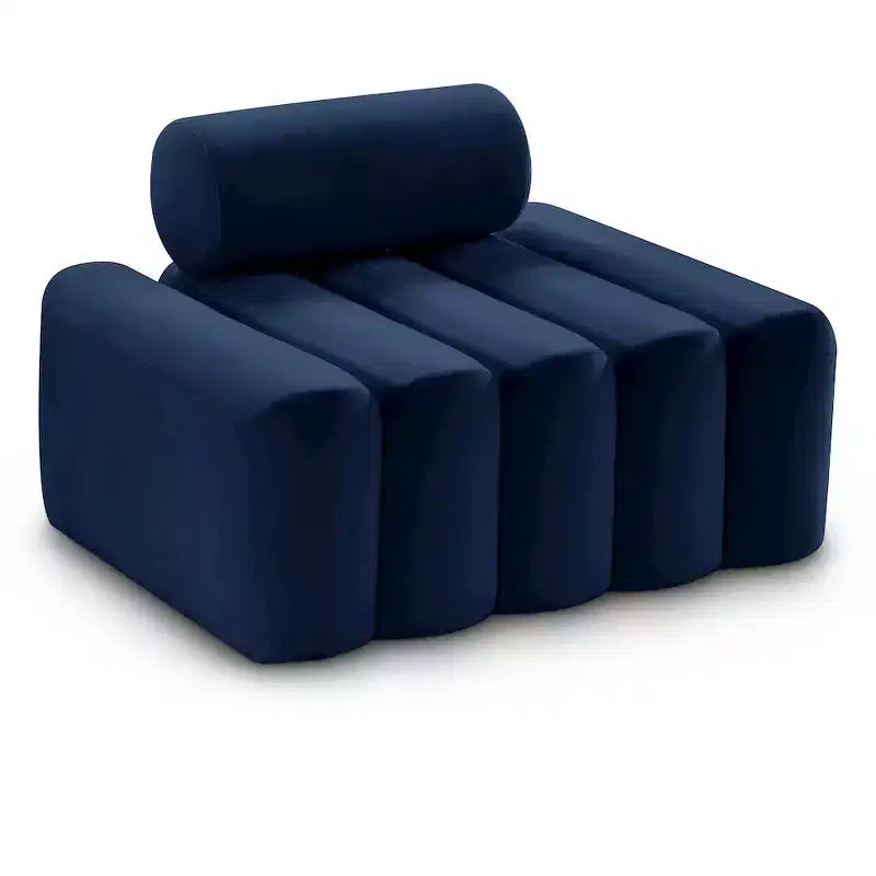 Fauteuil d'appoint en velours avec capitonnage profond, design contemporain sans accoudoirs