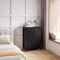 Drawer Tall Nightstand, Farmhouse Style Wooden Storage Cabinet with Deep Drawers & Metal Knobs,for Bedroom, Living Room, and HallwayBLACK