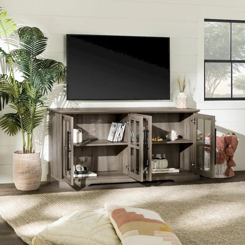 Meuble TV rustique à 4 portes Middlebrook 58 po