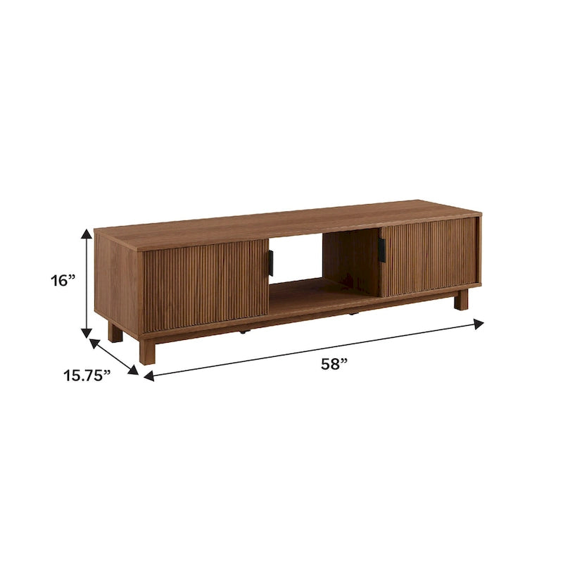 Meuble TV moderne Middlebrook Designs avec portes cannelées