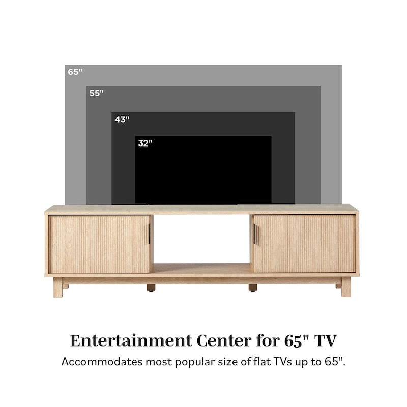 Meuble TV moderne Middlebrook Designs avec portes cannelées