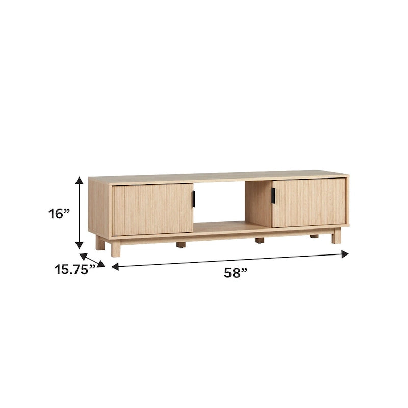 Meuble TV moderne Middlebrook Designs avec portes cannelées