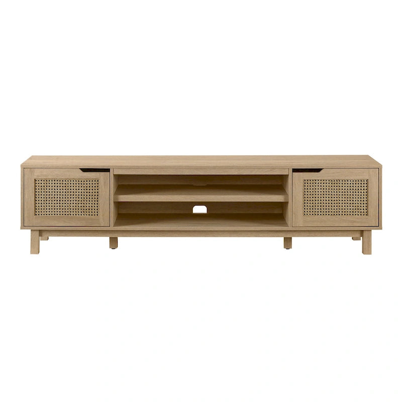 Meuble TV scandinave en rotin synthétique avec porte Middlebrook Designs