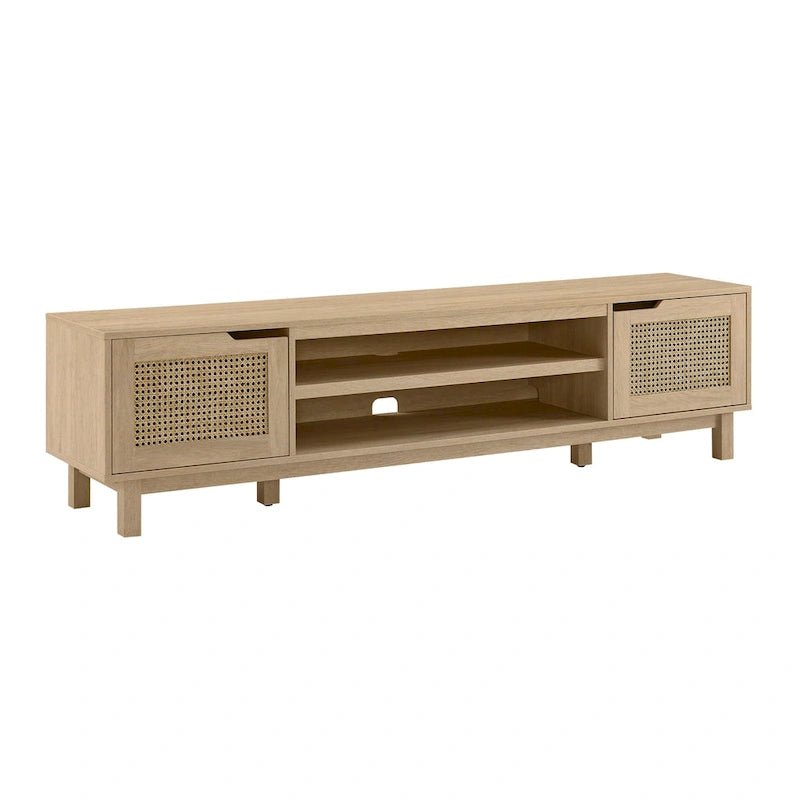 Meuble TV scandinave en rotin synthétique avec porte Middlebrook Designs