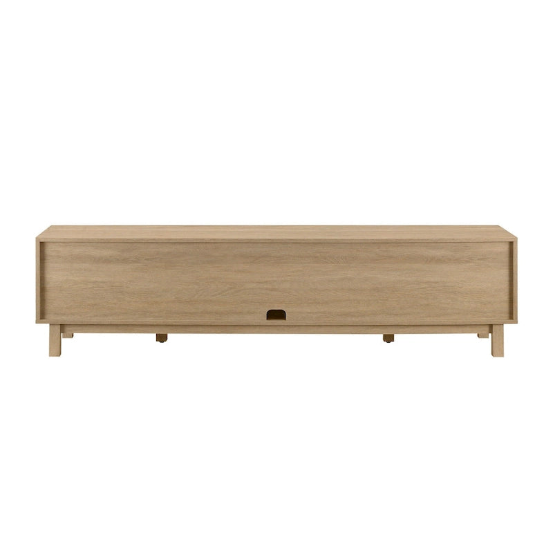 Meuble TV scandinave en rotin synthétique avec porte Middlebrook Designs
