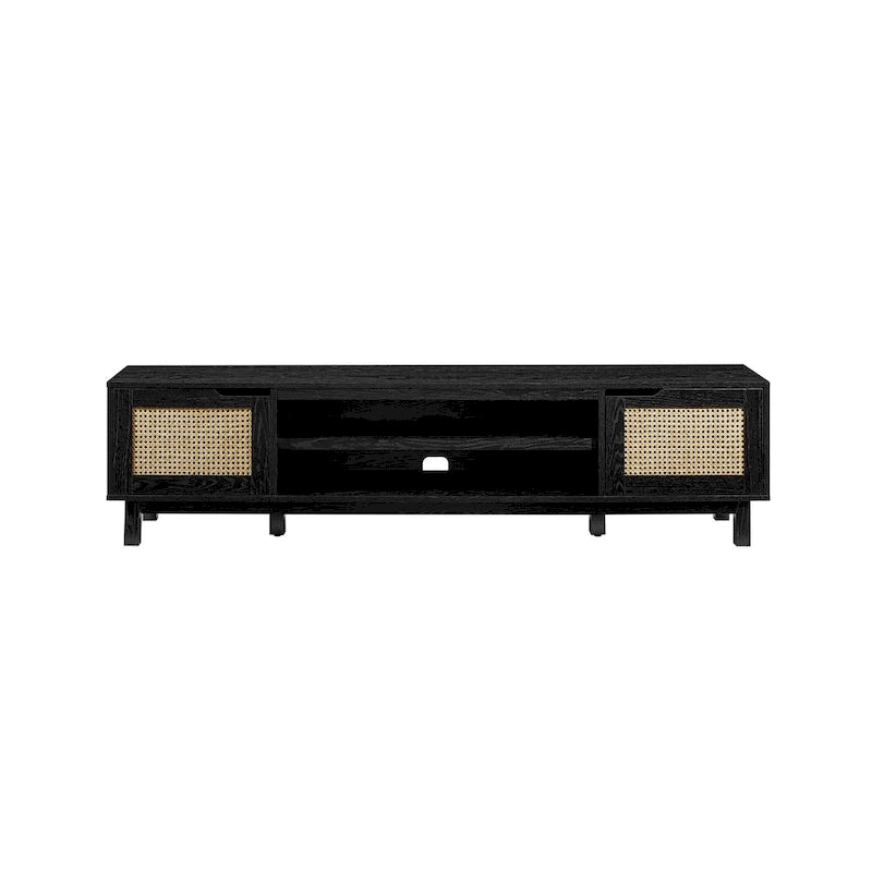 Meuble TV scandinave en rotin synthétique avec porte Middlebrook Designs