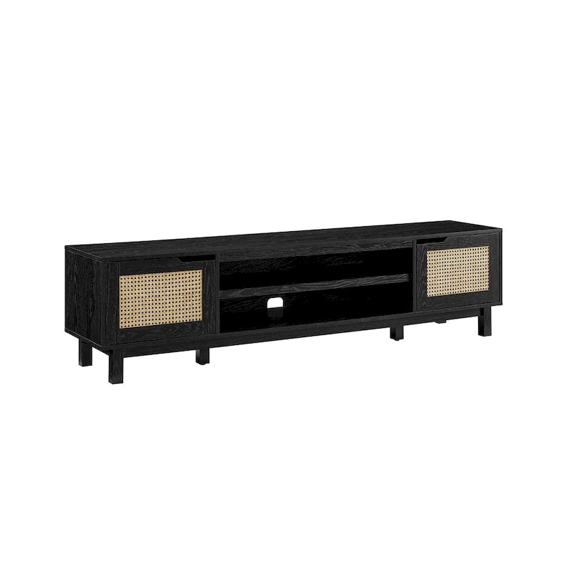 Meuble TV scandinave en rotin synthétique avec porte Middlebrook Designs