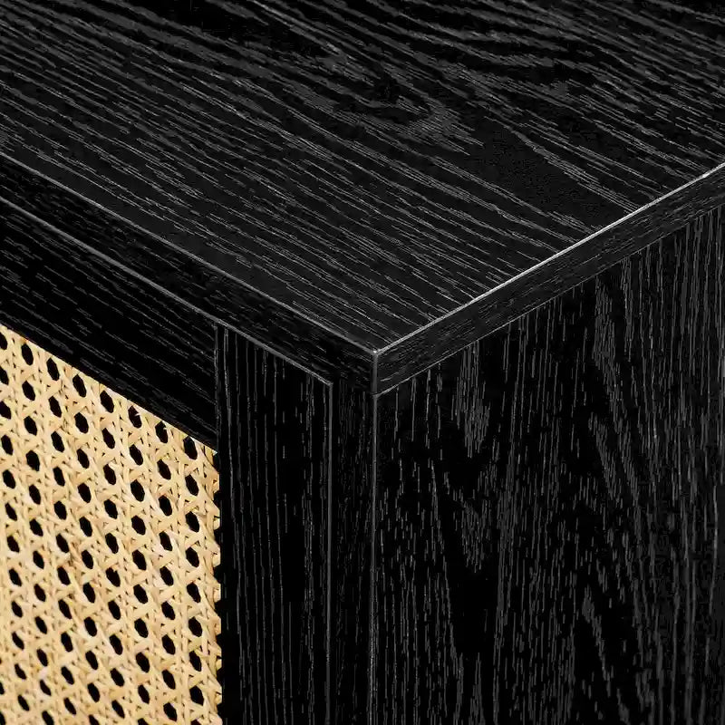 Meuble TV scandinave en rotin synthétique avec porte Middlebrook Designs