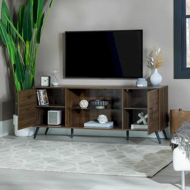 Meuble TV à 2 portes de 60 pouces de style moderne du milieu du siècle Middlebrook