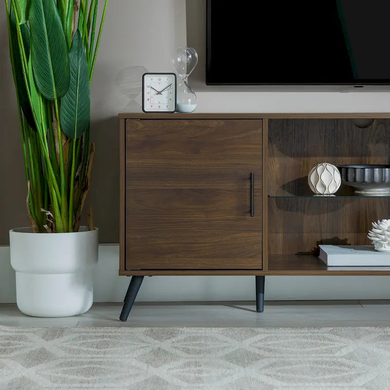 Meuble TV à 2 portes de 60 pouces de style moderne du milieu du siècle Middlebrook