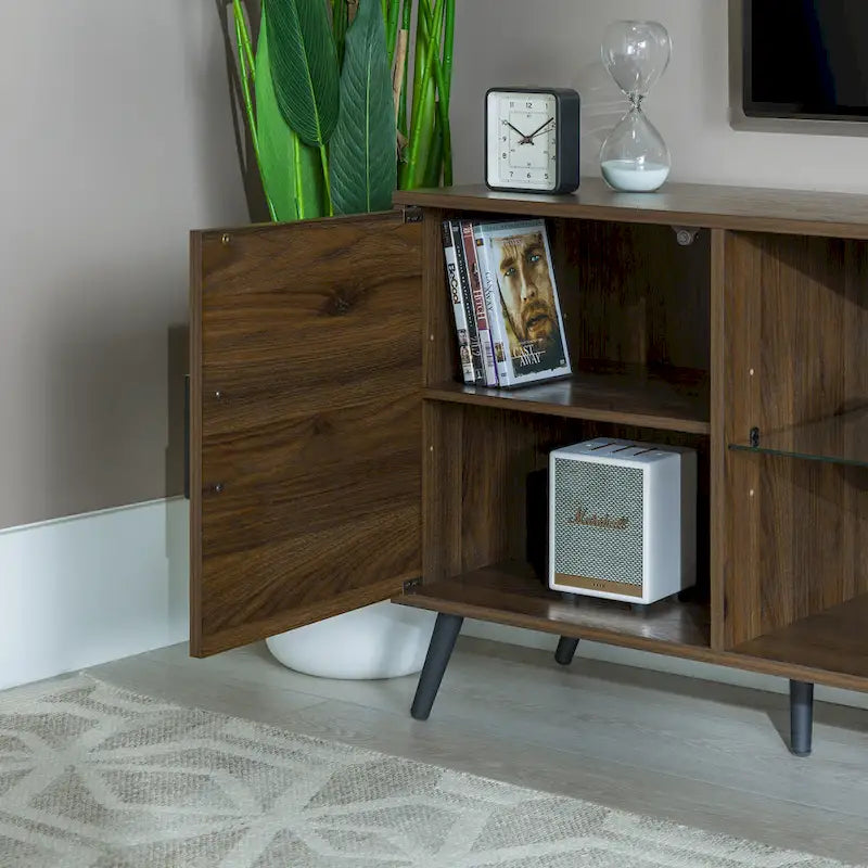 Meuble TV à 2 portes de 60 pouces de style moderne du milieu du siècle Middlebrook