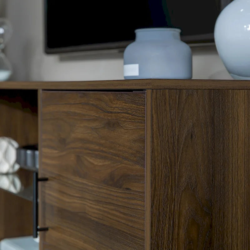 Meuble TV à 2 portes de 60 pouces de style moderne du milieu du siècle Middlebrook