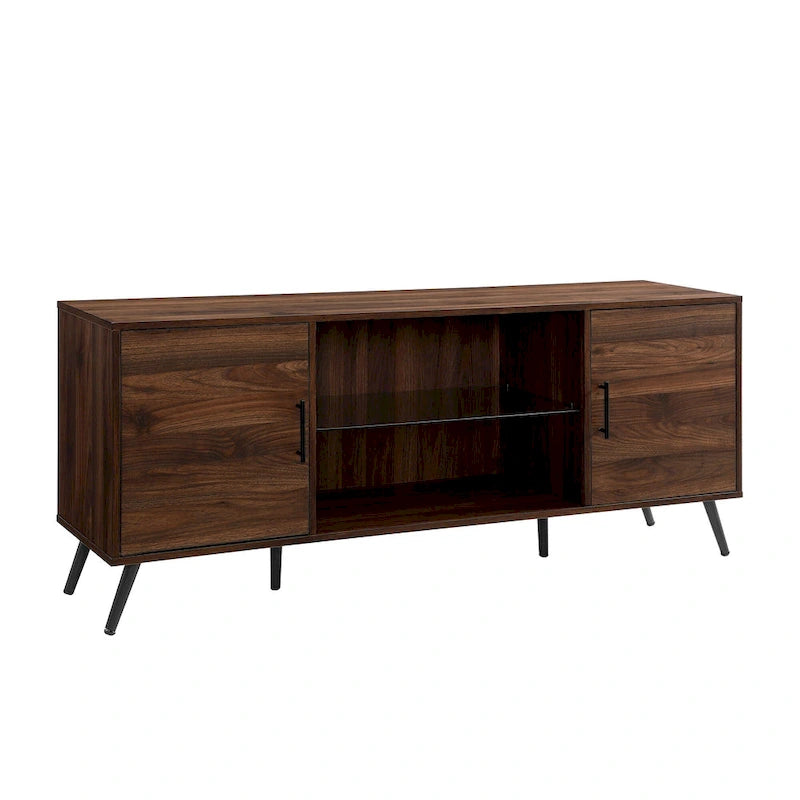 Meuble TV à 2 portes de 60 pouces de style moderne du milieu du siècle Middlebrook
