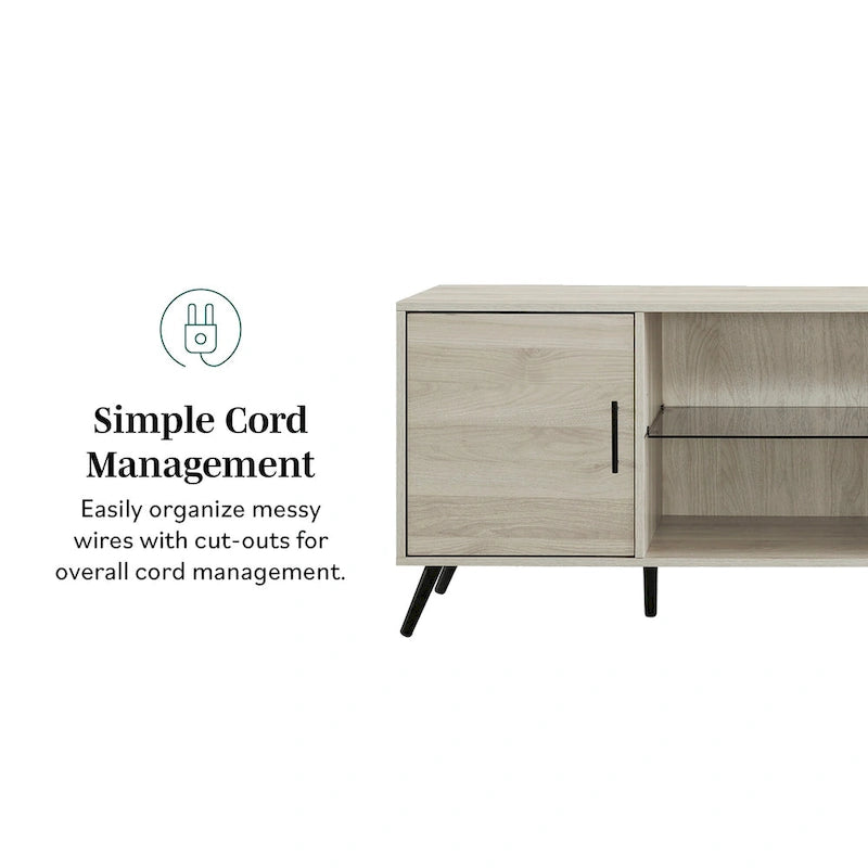 Meuble TV à 2 portes de 60 pouces de style moderne du milieu du siècle Middlebrook