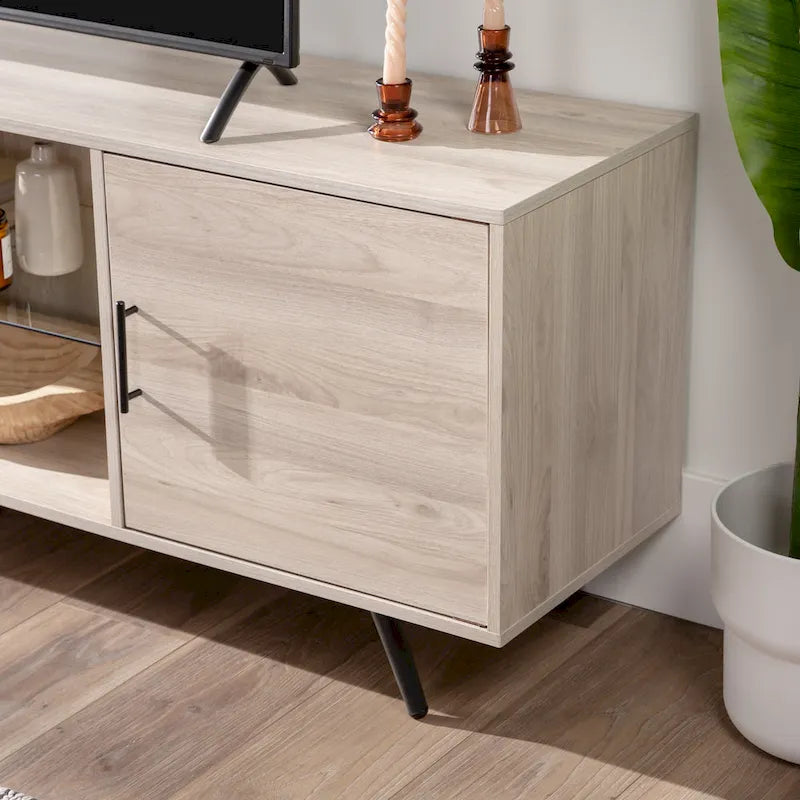Meuble TV à 2 portes de 60 pouces de style moderne du milieu du siècle Middlebrook