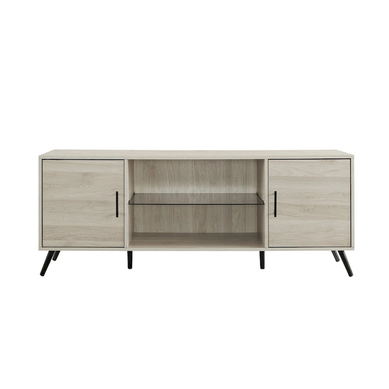 Meuble TV à 2 portes de 60 pouces de style moderne du milieu du siècle Middlebrook