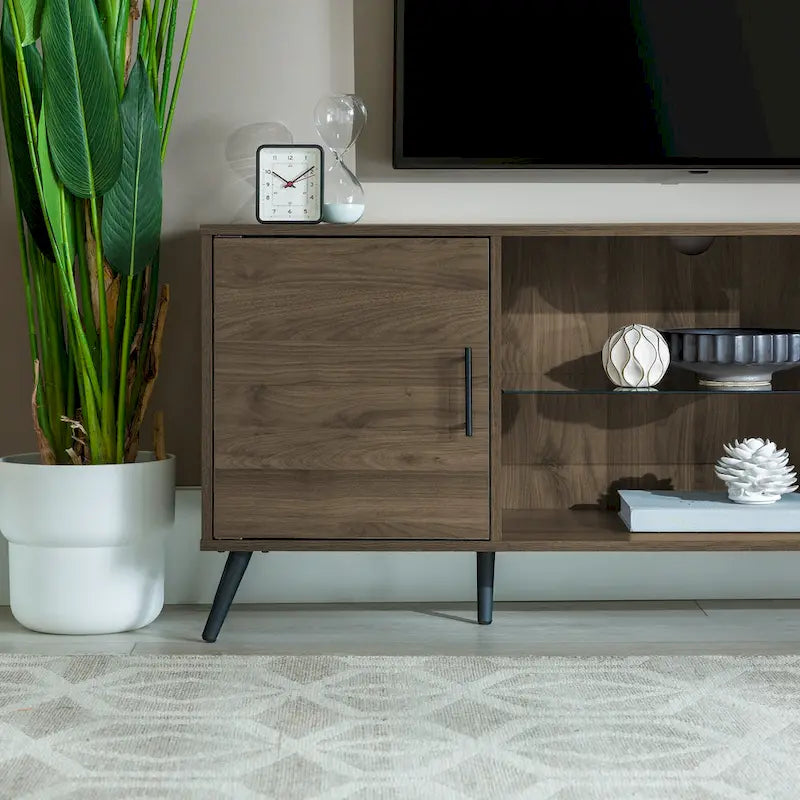 Meuble TV à 2 portes de 60 pouces de style moderne du milieu du siècle Middlebrook