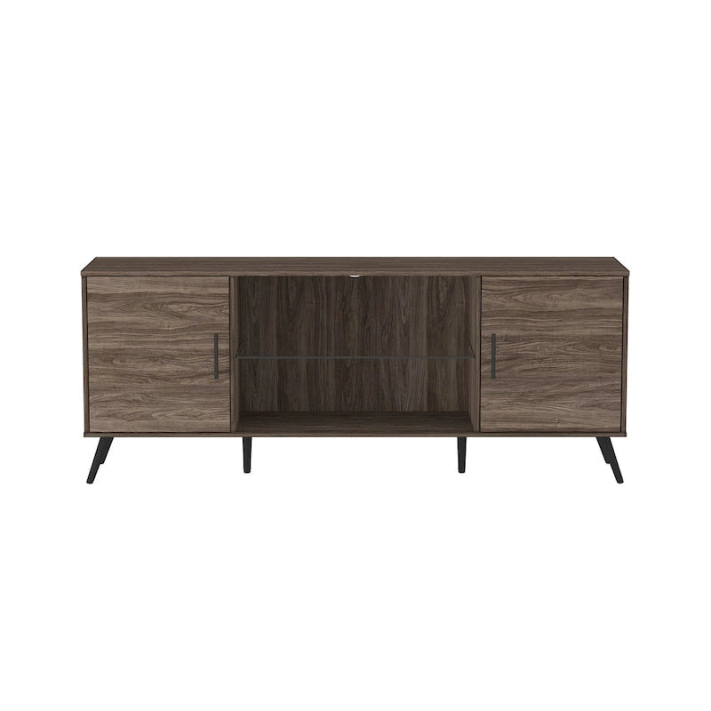 Meuble TV à 2 portes de 60 pouces de style moderne du milieu du siècle Middlebrook