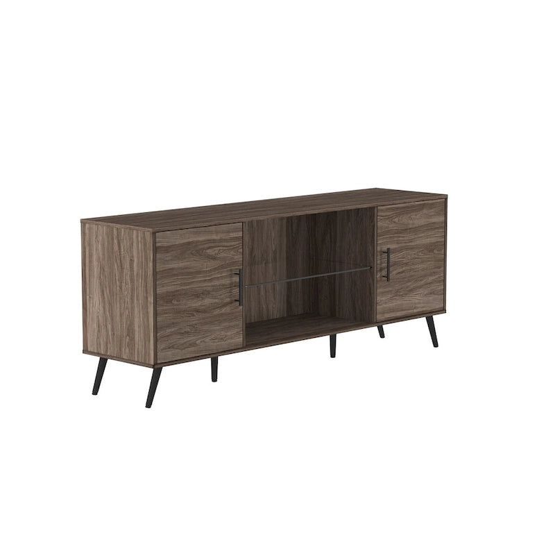 Meuble TV à 2 portes de 60 pouces de style moderne du milieu du siècle Middlebrook