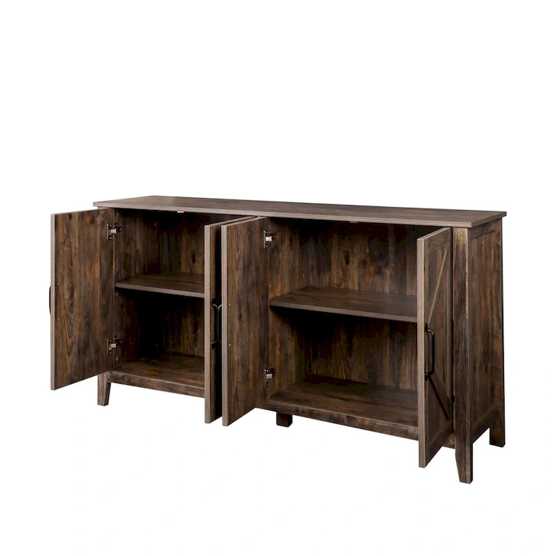 Meuble TV moderne de 150 cm avec portes et étagères