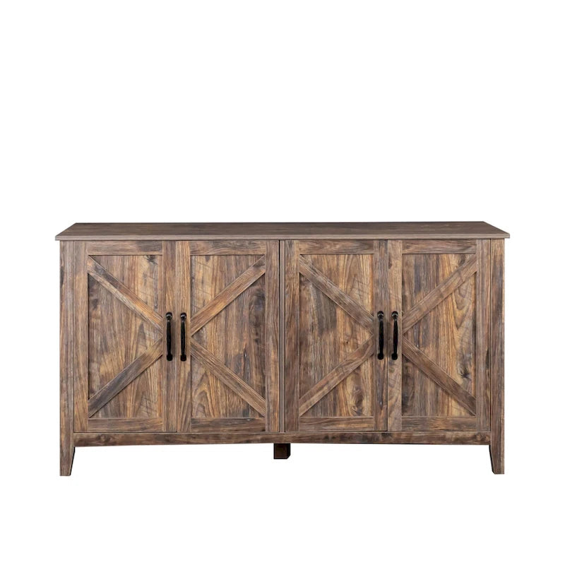 Meuble TV moderne de 150 cm avec portes et étagères