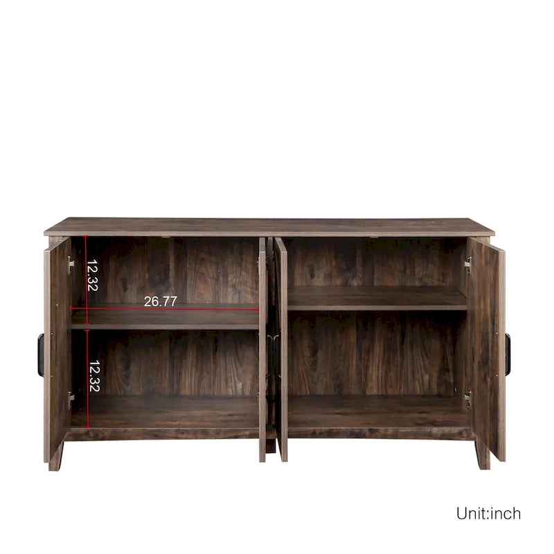 Meuble TV moderne de 150 cm avec portes et étagères