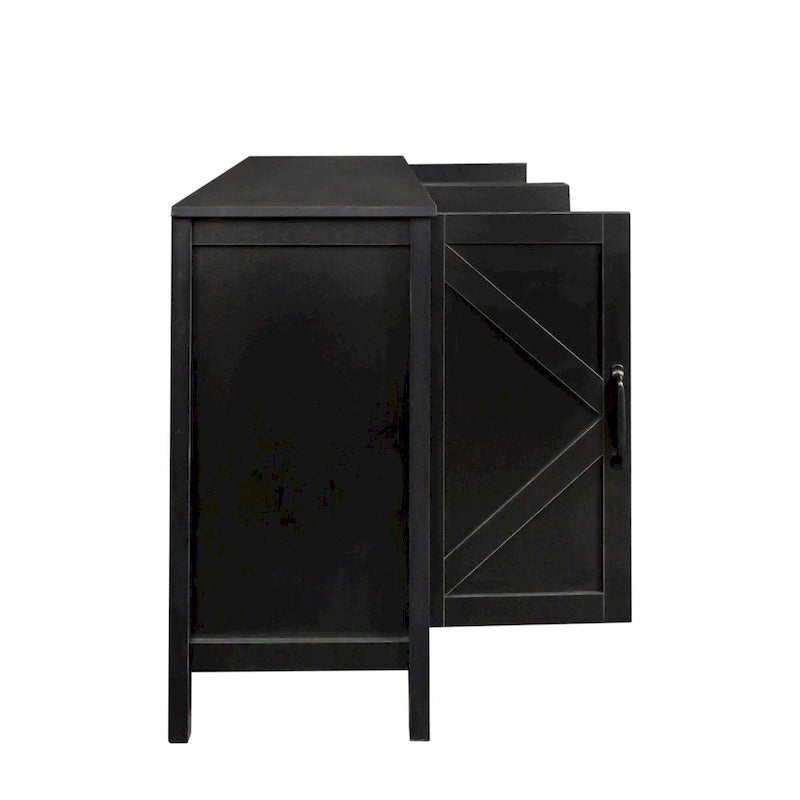 Meuble TV moderne de 150 cm avec portes et étagères