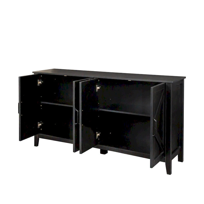 Meuble TV moderne de 150 cm avec portes et étagères