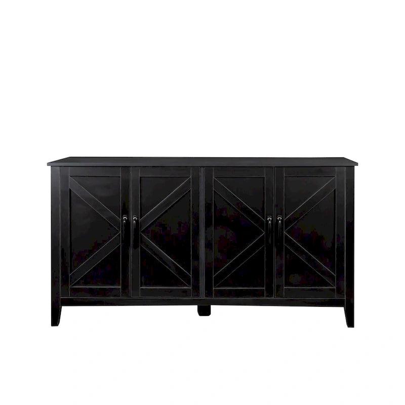 Meuble TV moderne de 150 cm avec portes et étagères