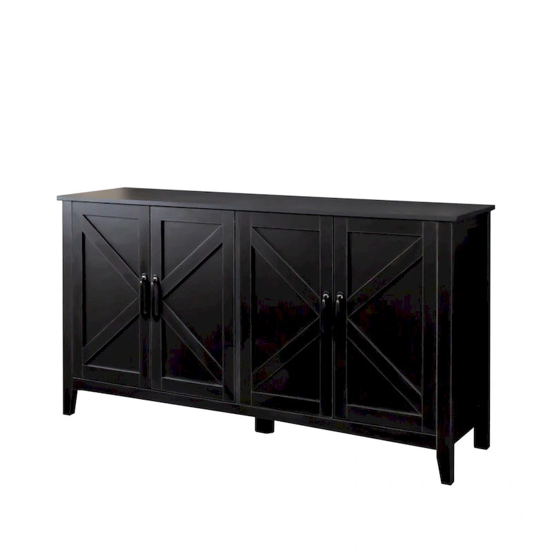 Meuble TV moderne de 150 cm avec portes et étagères