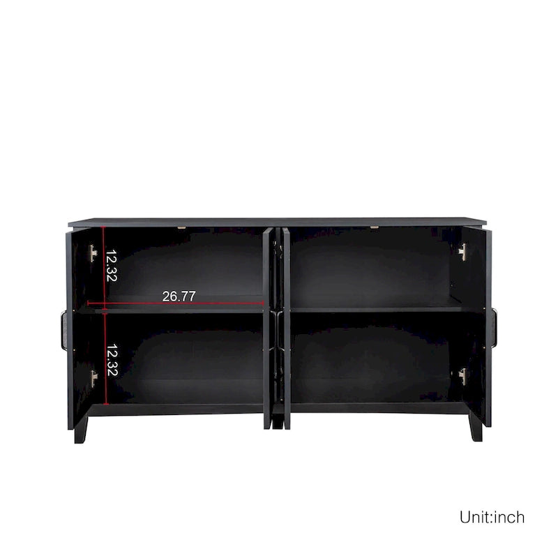 Meuble TV moderne de 150 cm avec portes et étagères