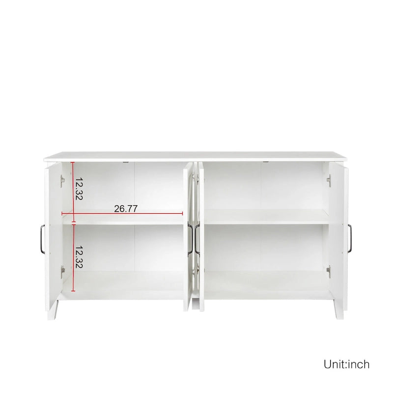 Meuble TV moderne de 150 cm avec portes et étagères