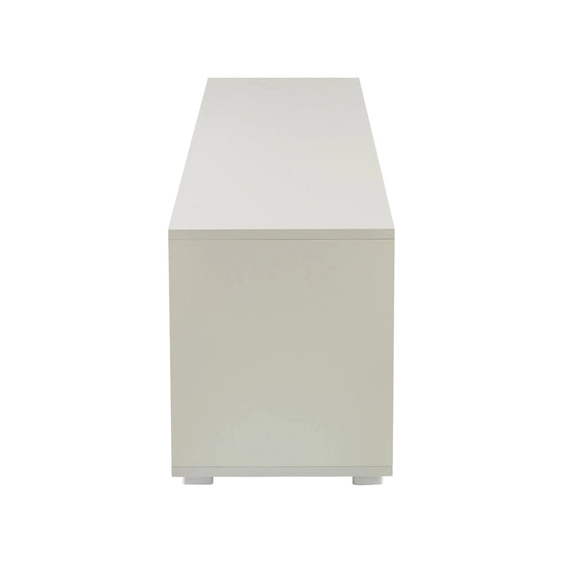 Meuble TV gris de 62,99 po avec lumières DEL, armoires et étagères ouvertes pour téléviseurs jusqu'à 65 po
