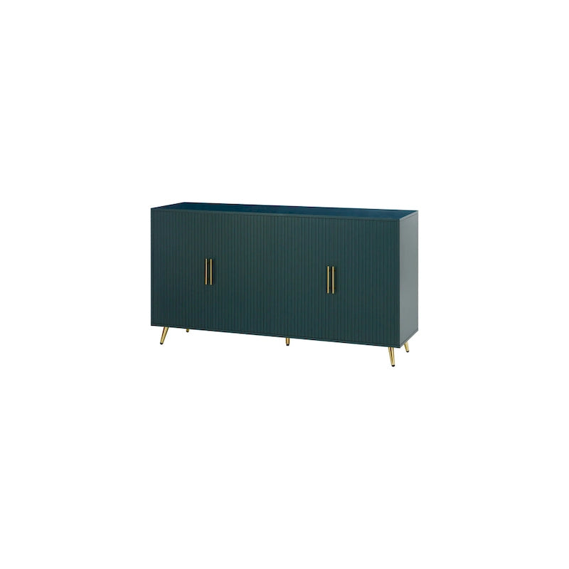 Meuble TV de 60 po avec poignées antiques, rangement et tablettes réglables