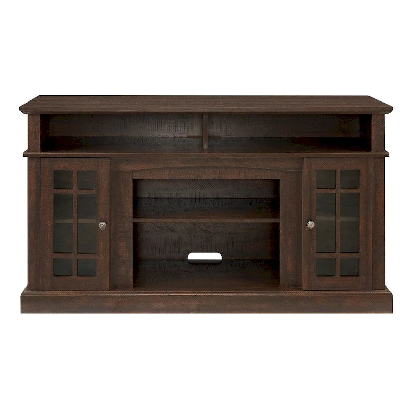 Meuble TV Espresso Classic 58,25 po avec rangement ouvert et fermé pour téléviseurs de 65 po