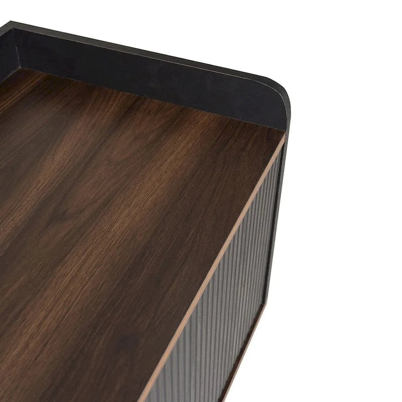 Meuble TV brun foncé noir style moderne milieu de siècle de 160 cm