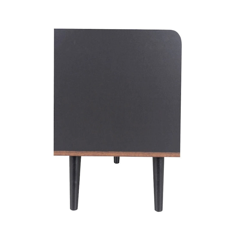 Meuble TV brun foncé noir style moderne milieu de siècle de 160 cm