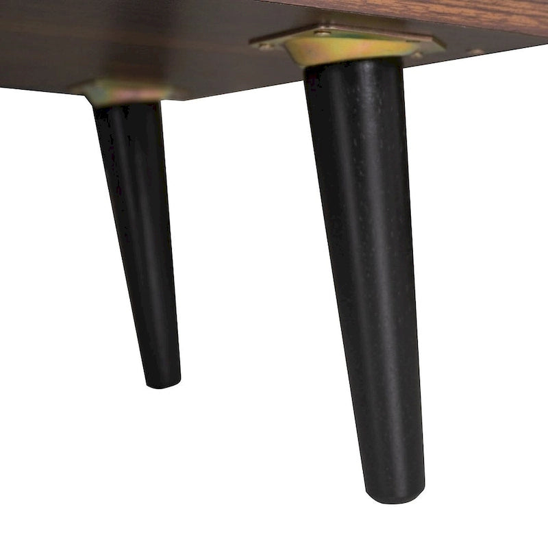 Meuble TV brun foncé noir style moderne milieu de siècle de 160 cm