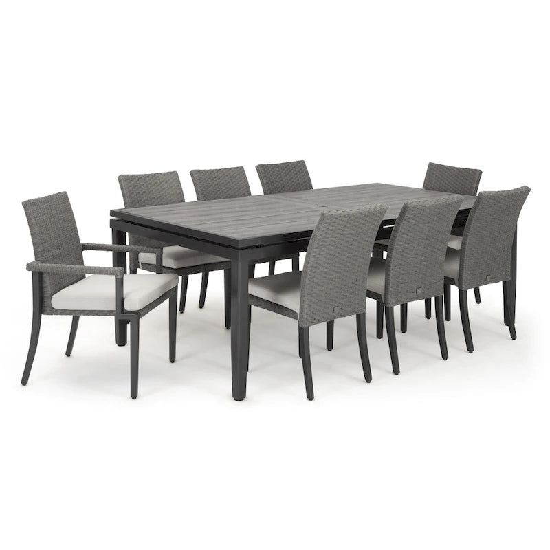Vistano Ensemble de salle à manger d'extérieur 18 pièces Sunbrella Canvas Flax