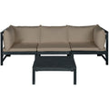 SAFAVIEH Outdoor Living Lynwood Dark Slate Grey/Taupe Sectional - 27W x 27D x 27H