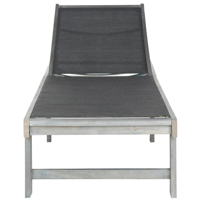 SAFAVIEH Outdoor Living Manteca Ash Grey Acacia Wood Lounge Chair - 23.6x75.2x13 - 24W x 75D x 13H