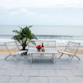 SAFAVIEH Outdoor Living Blaze 5-Piece Acacia Wood Coffee Set - Grey/Grey - 24W x 31D x 28H
