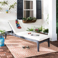 SAFAVIEH Outdoor Living Bradbury Dark Slate Grey/ Beige Sunlounger - 24W x 74D x 15H