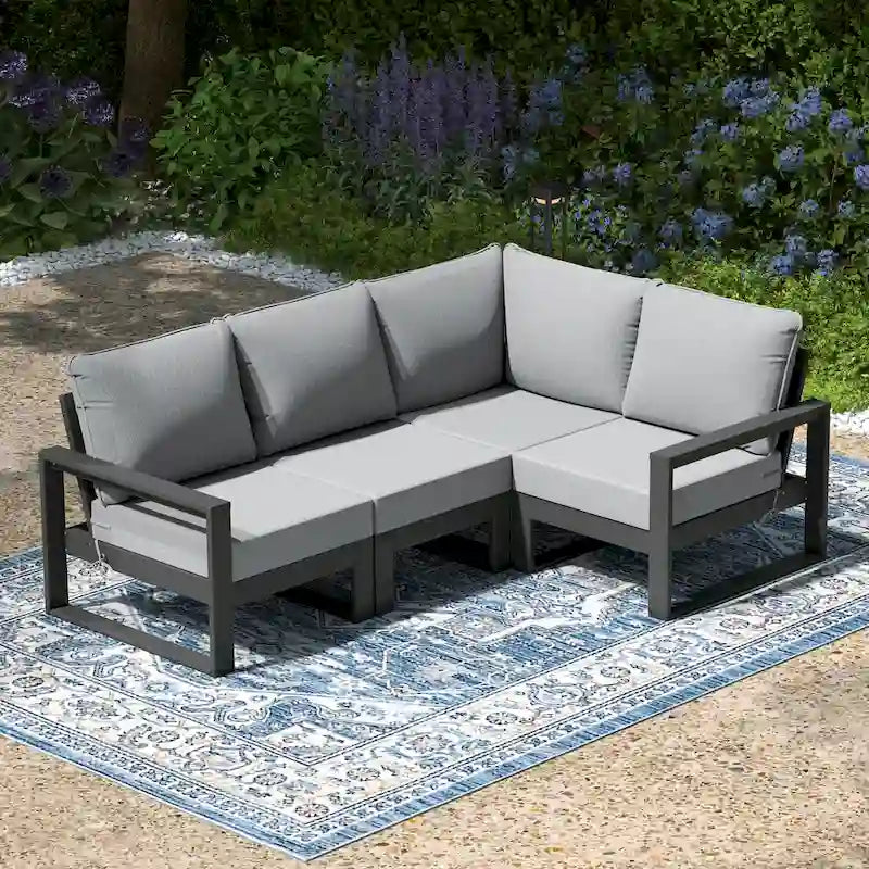 Ensemble de conversation Polytrends Endless Patio 4 pièces avec cadre gris