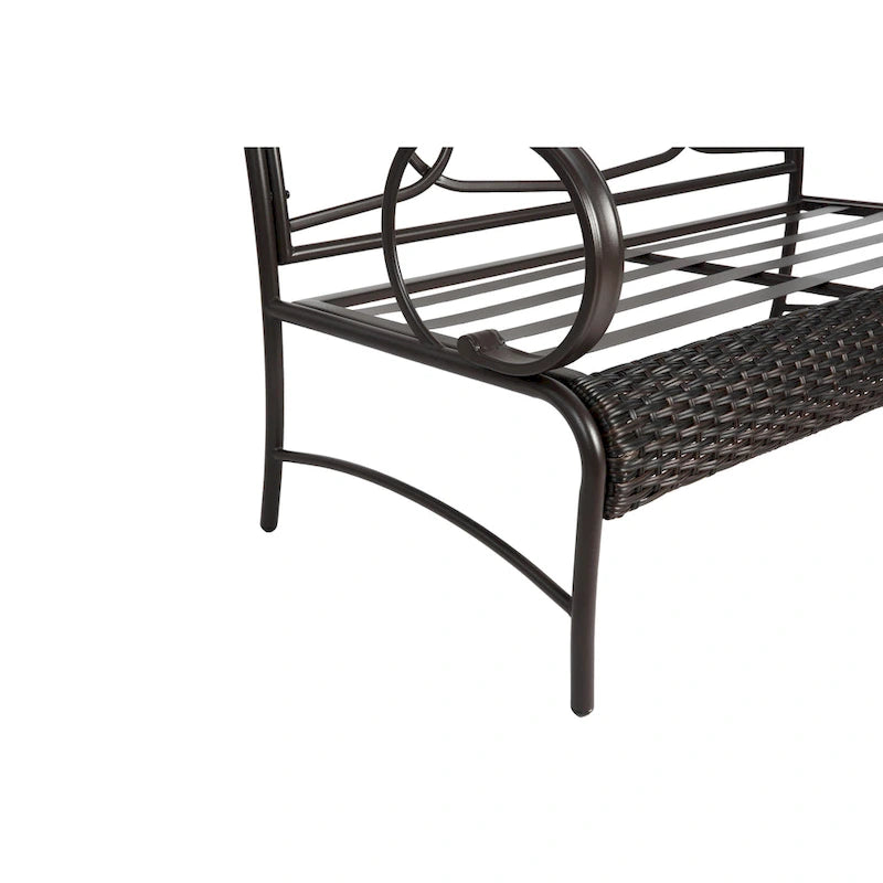 Ensemble de 4 meubles de patio extérieurs, salon de conversation en osier pour porche et terrasse, canapé et fauteuil en rotin avec coussin