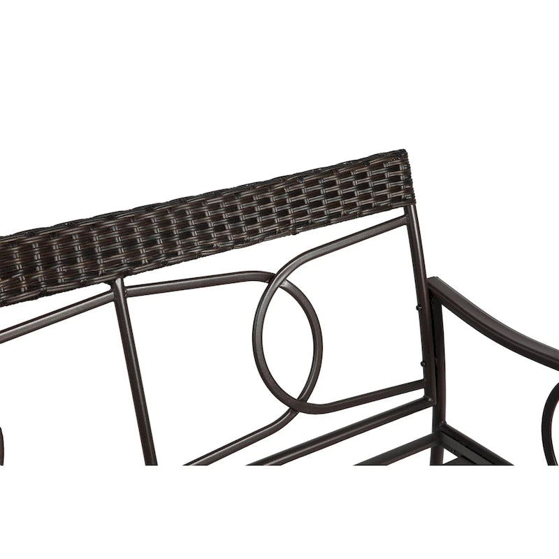 Ensemble de 4 meubles de patio extérieurs, salon de conversation en osier pour porche et terrasse, canapé et fauteuil en rotin avec coussin